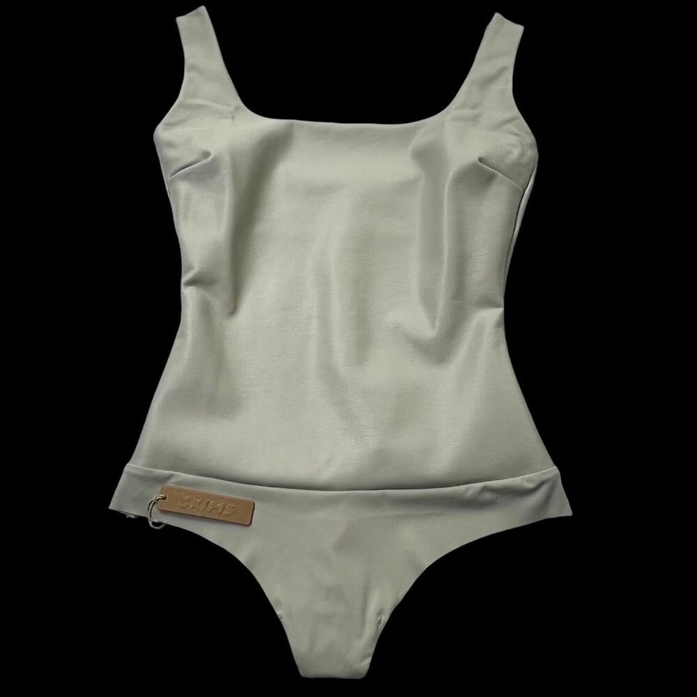 SKIMS Faux Leather Scoop Bodysuit Shell XL
